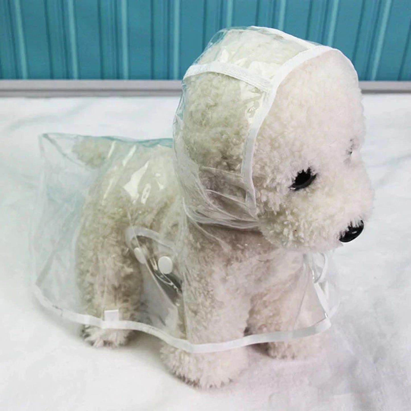 Dog Raincoat Waterproof Jacket Clear Hooded Pet Rain Gear With Colored Trim - Image 12