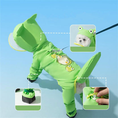 Dog Raincoat Waterproof Jacket Full Body Rain Gear With Hood And Clear Visor - Image 4