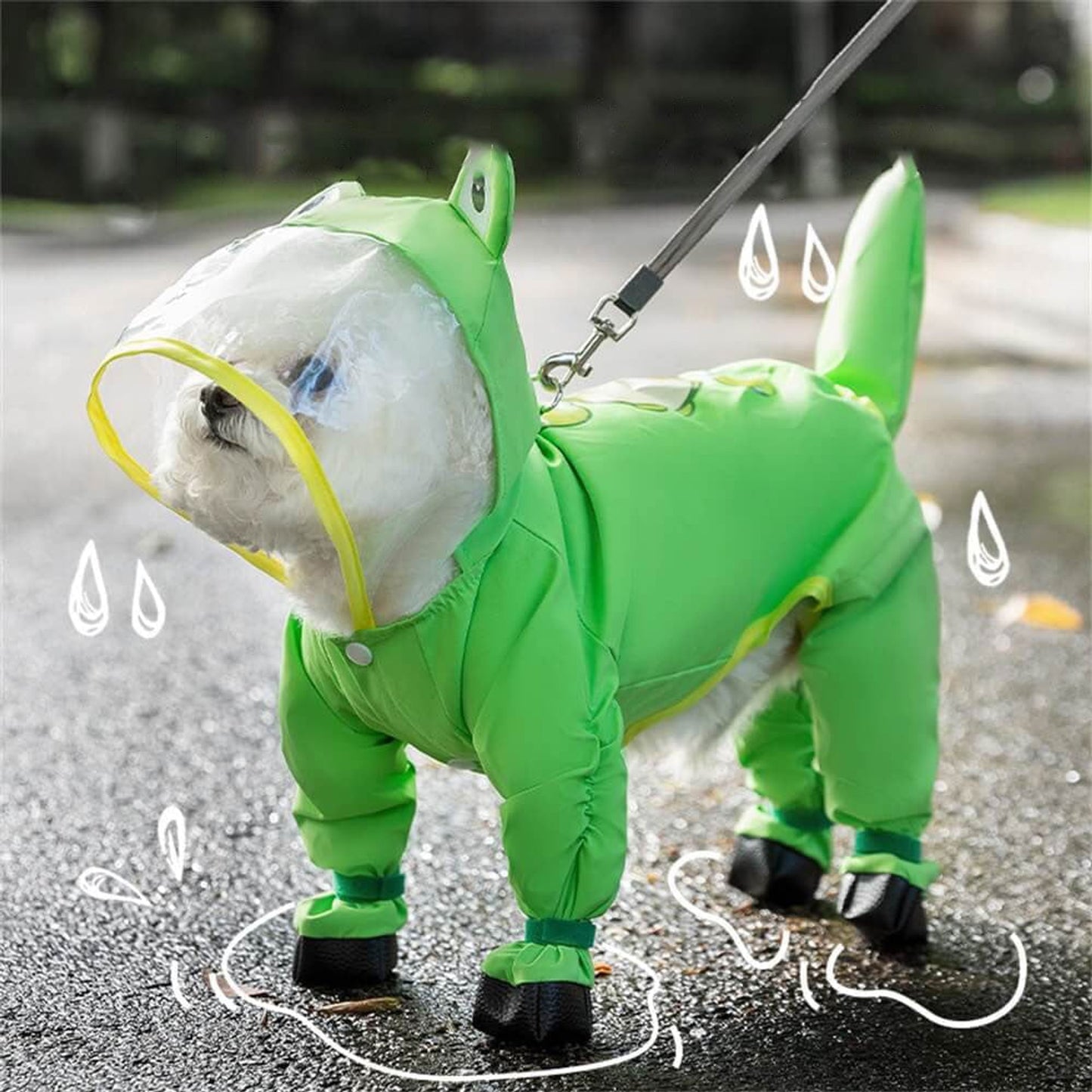 Dog Raincoat Waterproof Jacket Full Body Rain Gear With Hood And Clear Visor - Image 6