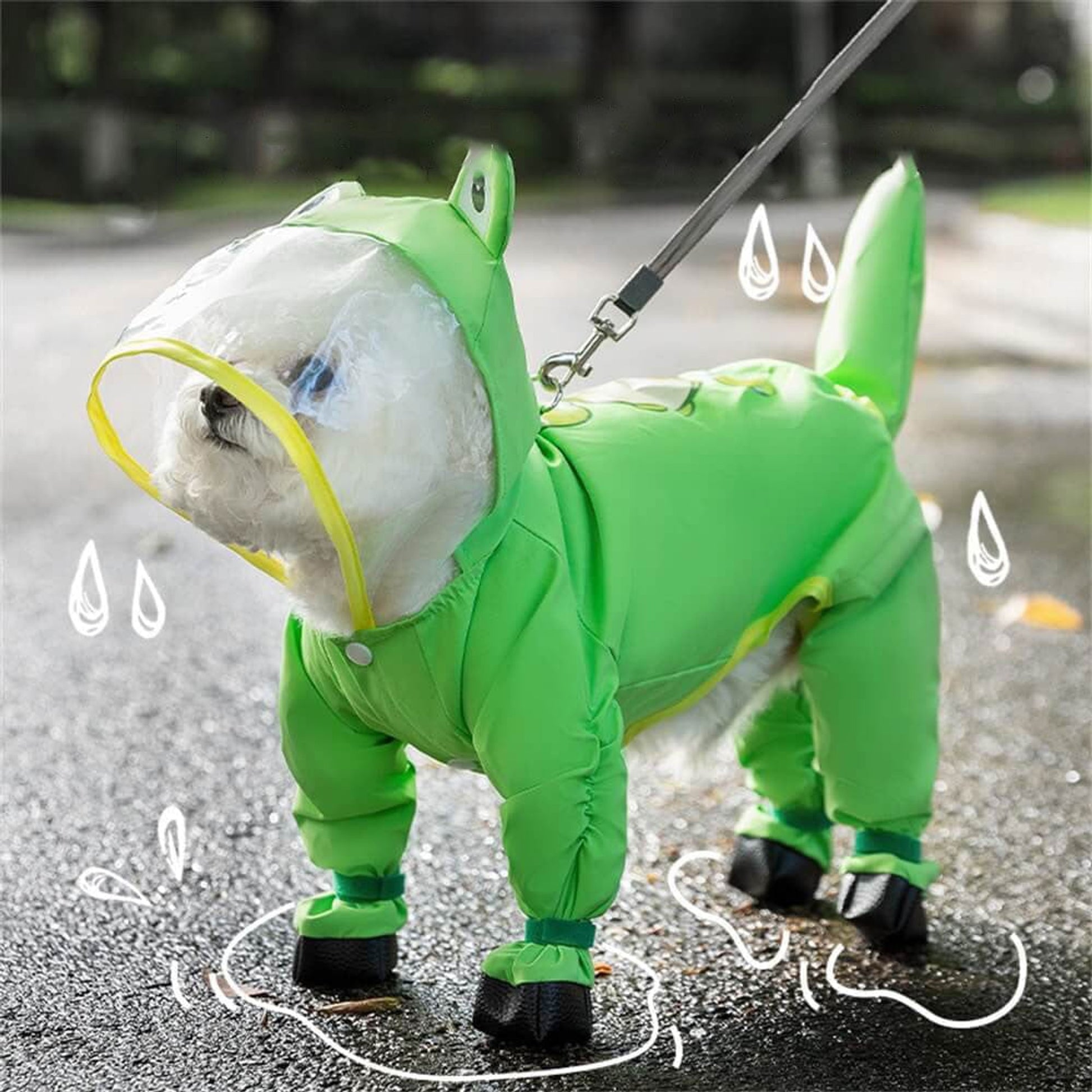 Dog Raincoat Waterproof Jacket Full Body Rain Gear With Hood And Clear Visor - Image 6