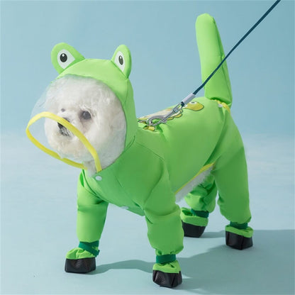 Dog Raincoat Waterproof Jacket Full Body Rain Gear With Hood And Clear Visor - Image 2