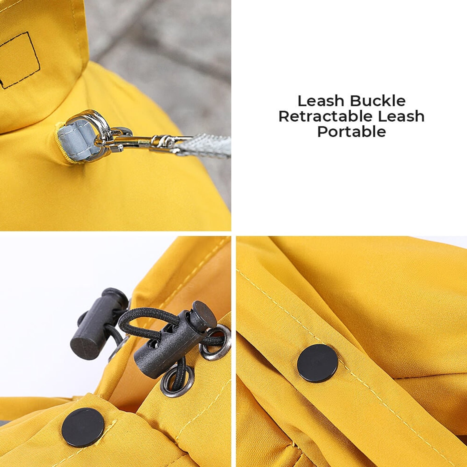Dog Raincoat Waterproof Jacket With Adjustable Hood And Reflective Strips For Full Body Coverage - Image 6