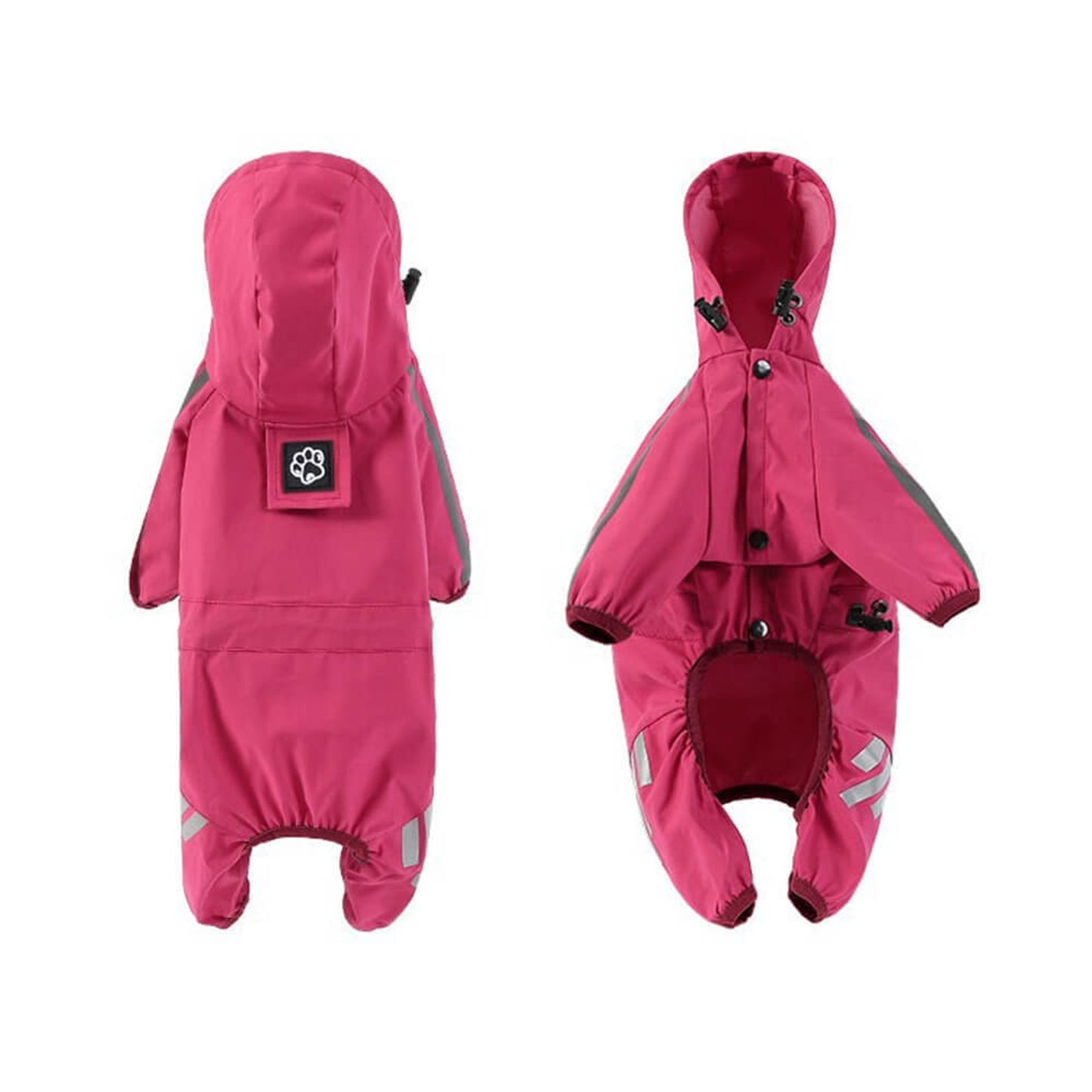 Dog Raincoat Waterproof Jacket With Adjustable Hood And Reflective Strips For Full Body Coverage - Image 4