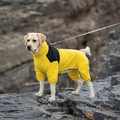 Dog Raincoat Waterproof Jacket With Hood Full-Body Leg Coverage For Pets - Image 1