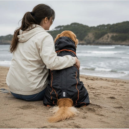 Dog Raincoat With Legs Rain Jacket For Large Full-Body Suit With Hood And Elastic Cuffs - Image 10