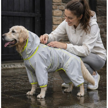 Dog Raincoat With Legs Rain Jacket For Large Full-Body Suit With Hood And Elastic Cuffs - Image 13