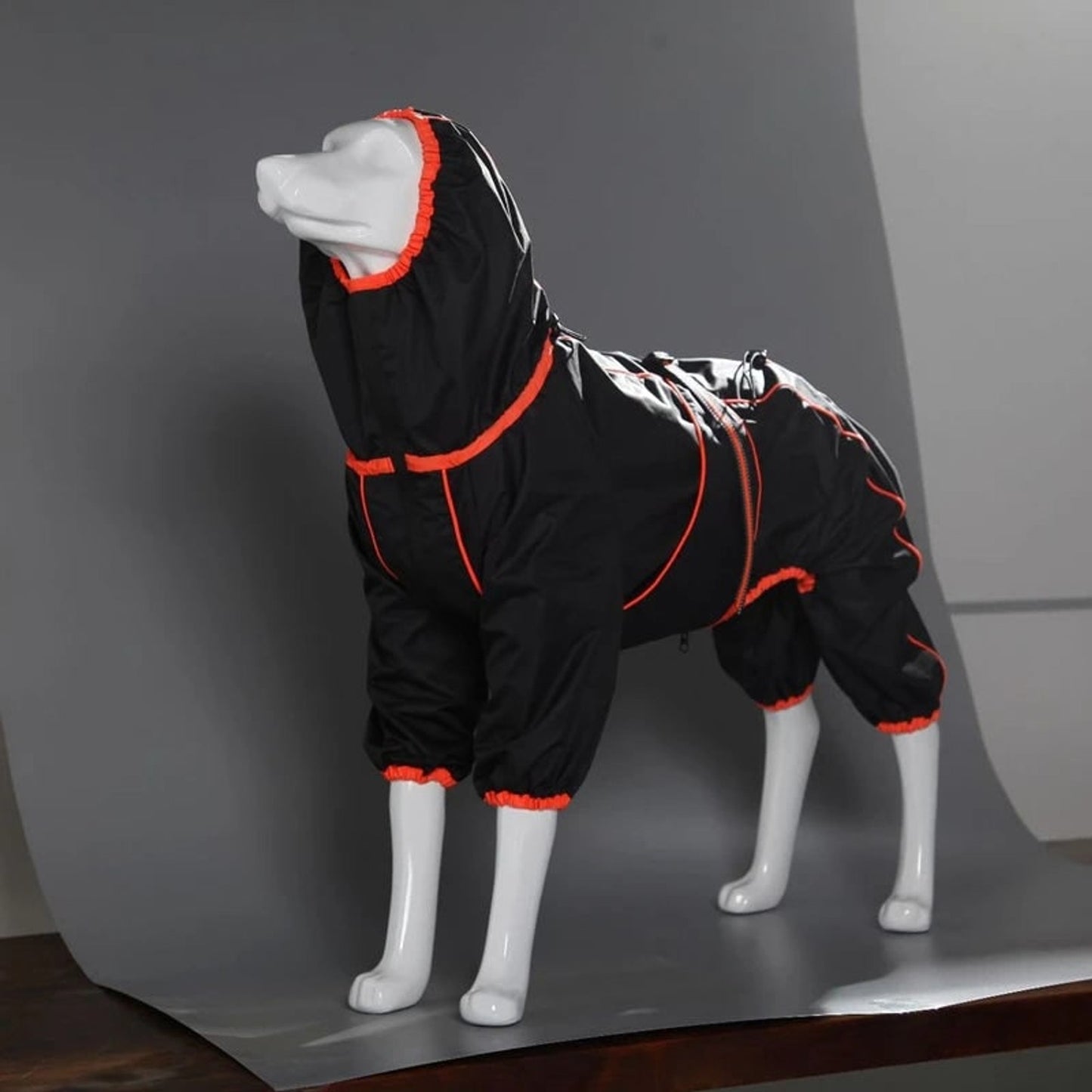 Dog Raincoat With Legs Rain Jacket For Large Full-Body Suit With Hood And Elastic Cuffs - Image 2