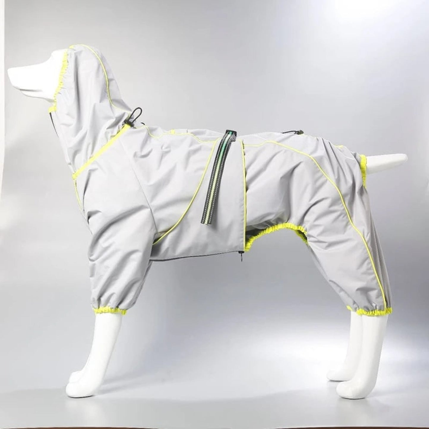 Dog Raincoat With Legs Rain Jacket For Large Full-Body Suit With Hood And Elastic Cuffs - Image 3