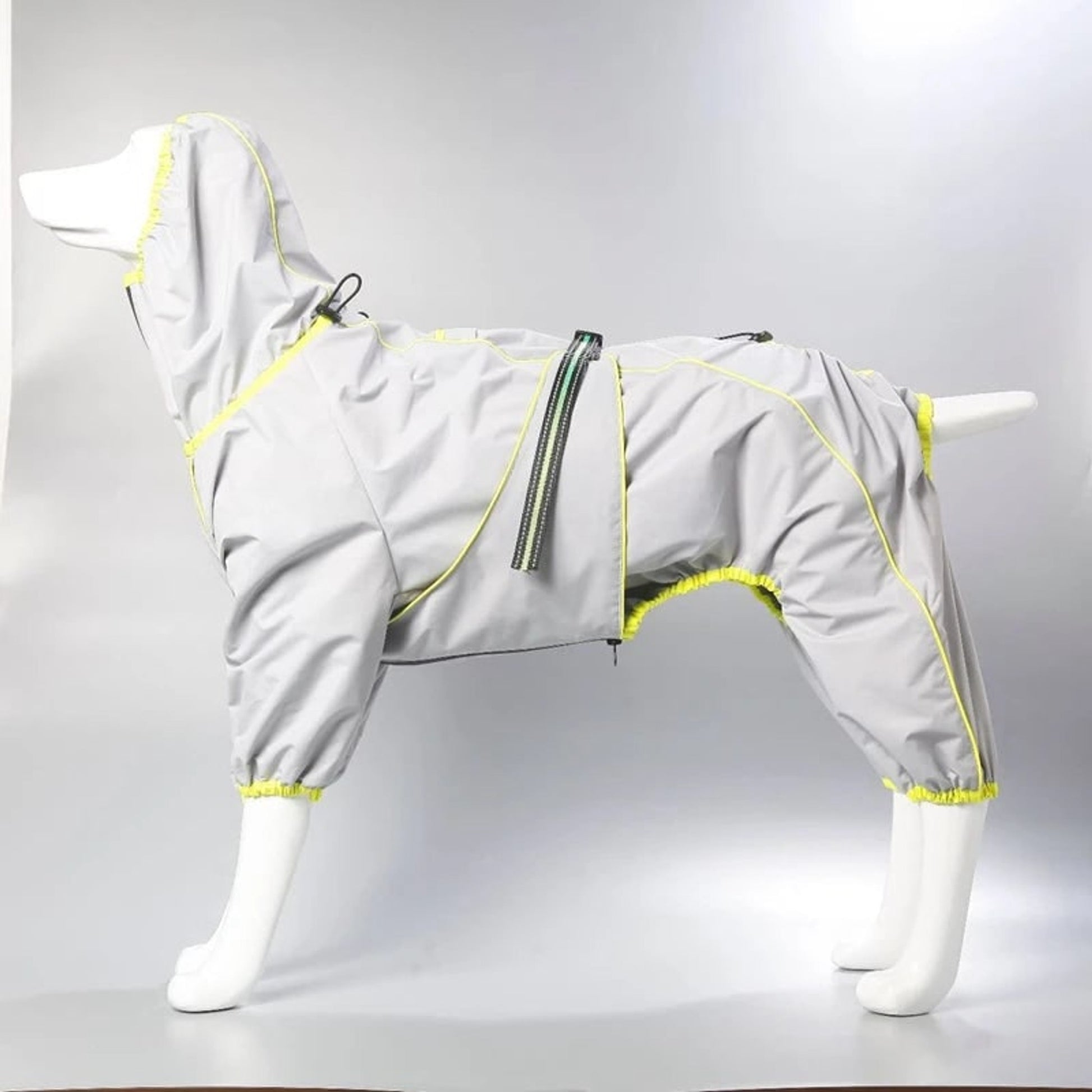 Dog Raincoat With Legs Rain Jacket For Large Full-Body Suit With Hood And Elastic Cuffs - Image 3