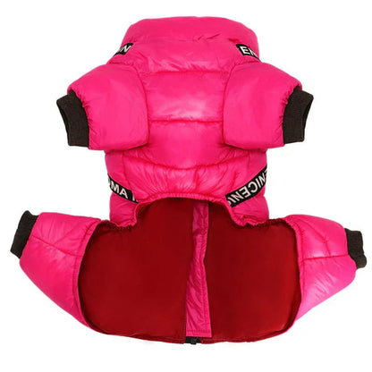 Dog Winter Coat Padded Jumpsuit With Harness D-Ring And Waterproof Fabric - Image 7