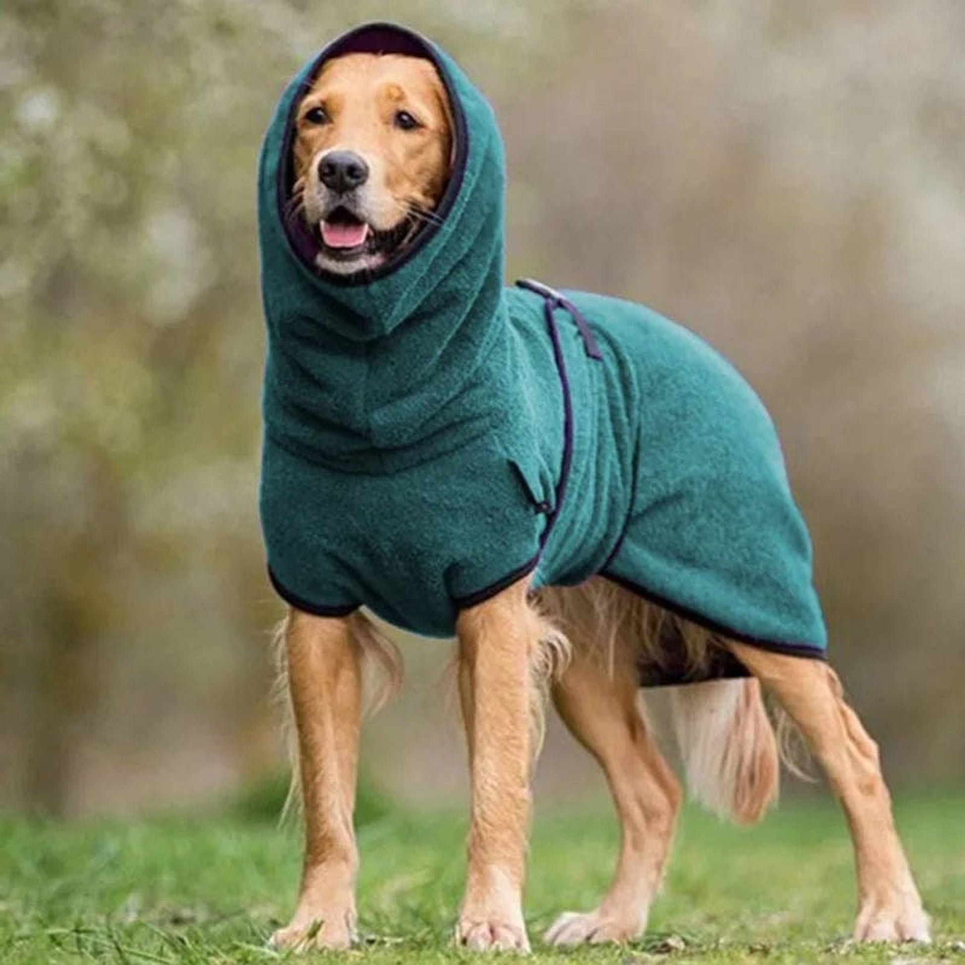 Dog Winter Coat Waterproof Drying Robe Towel Jacket For Large With Hood - Image 1