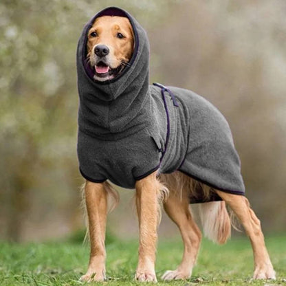 Dog Winter Coat Waterproof Drying Robe Towel Jacket For Large With Hood - Image 2
