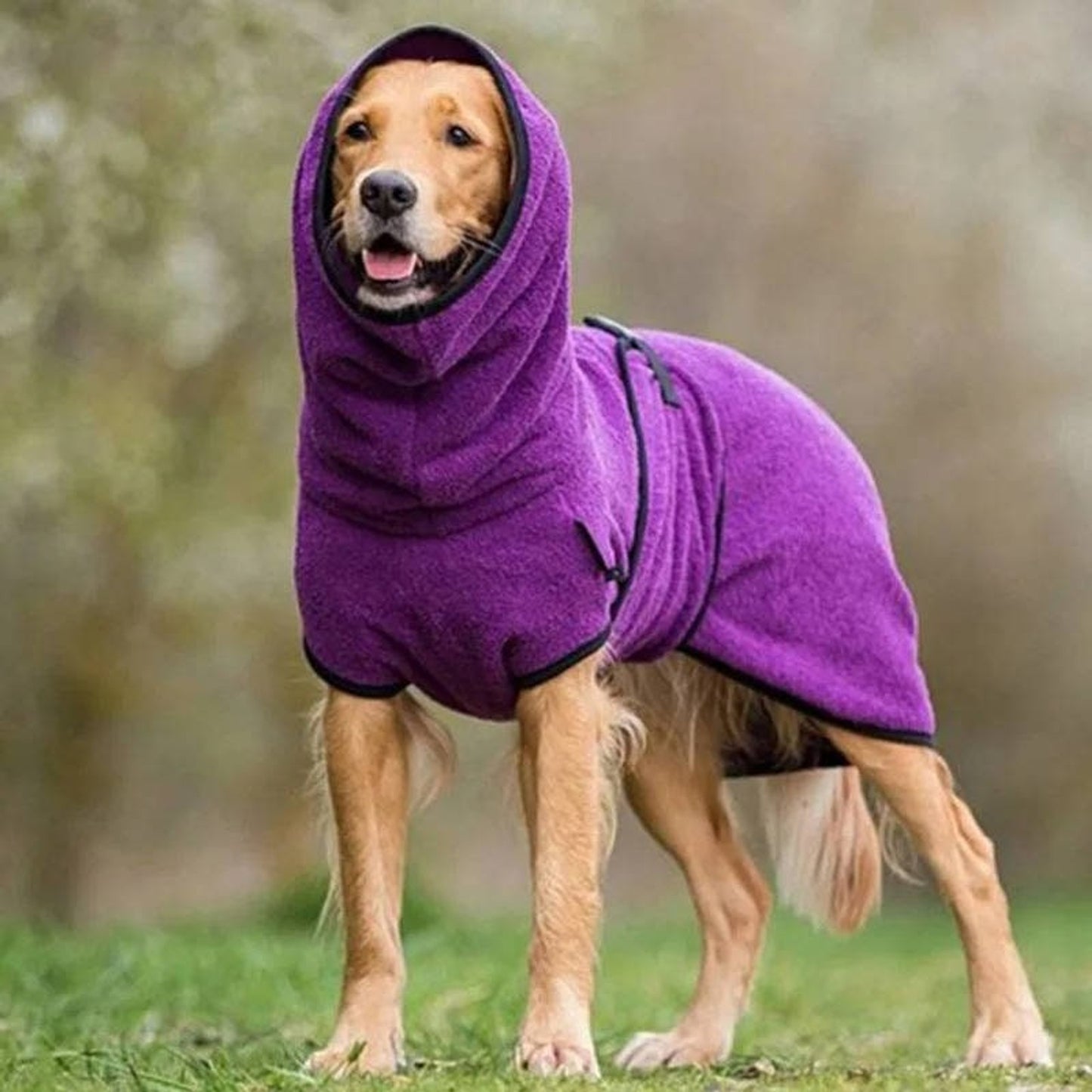 Dog Winter Coat Waterproof Drying Robe Towel Jacket For Large With Hood - Image 6