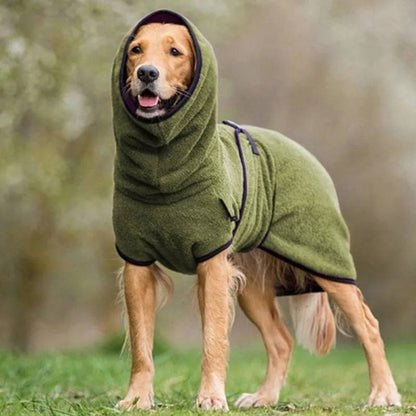 Dog Winter Coat Waterproof Drying Robe Towel Jacket For Large With Hood - Image 4