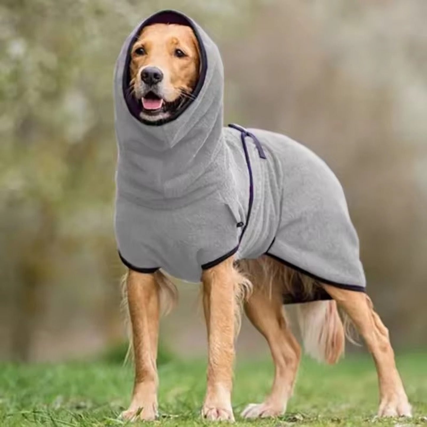 Dog Winter Coat Waterproof Drying Robe Towel Jacket For Large With Hood - Image 5