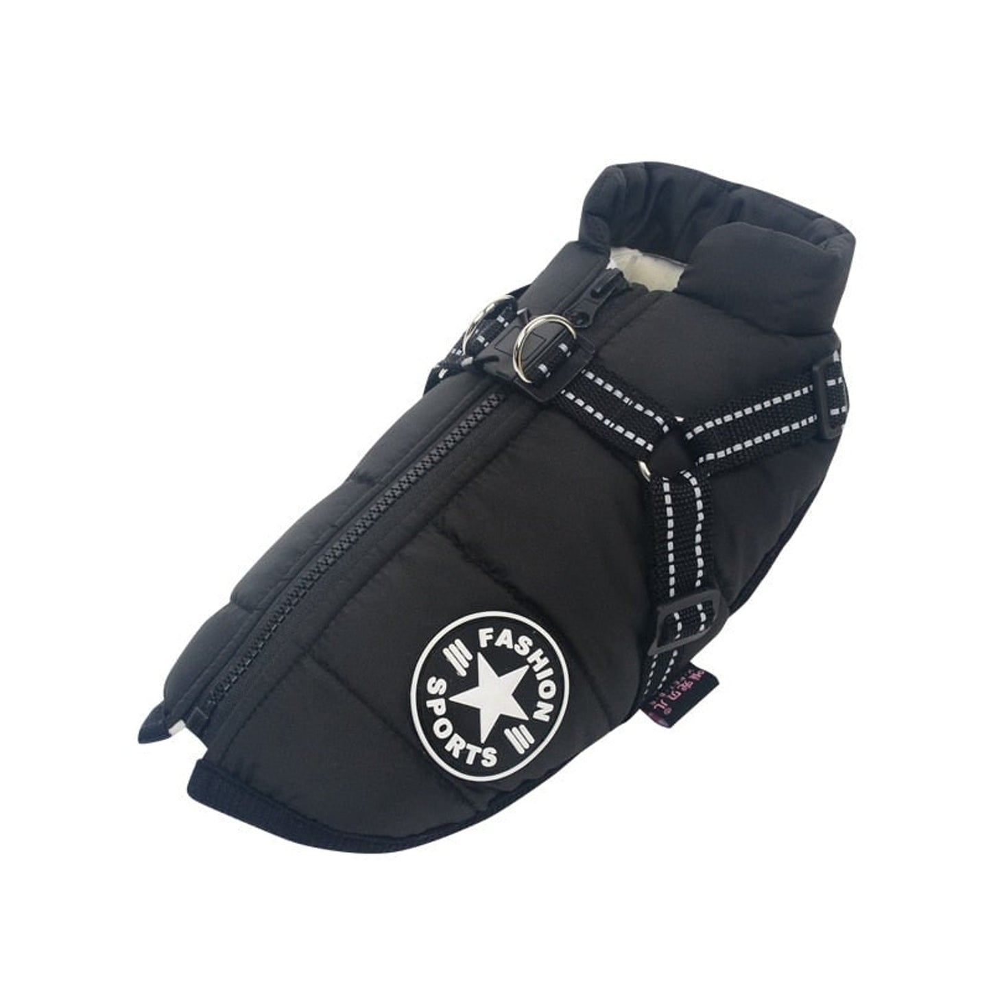 Dog Winter Coat With Harness Waterproof For Large Warm Padded Vest With Zipper - Image 8