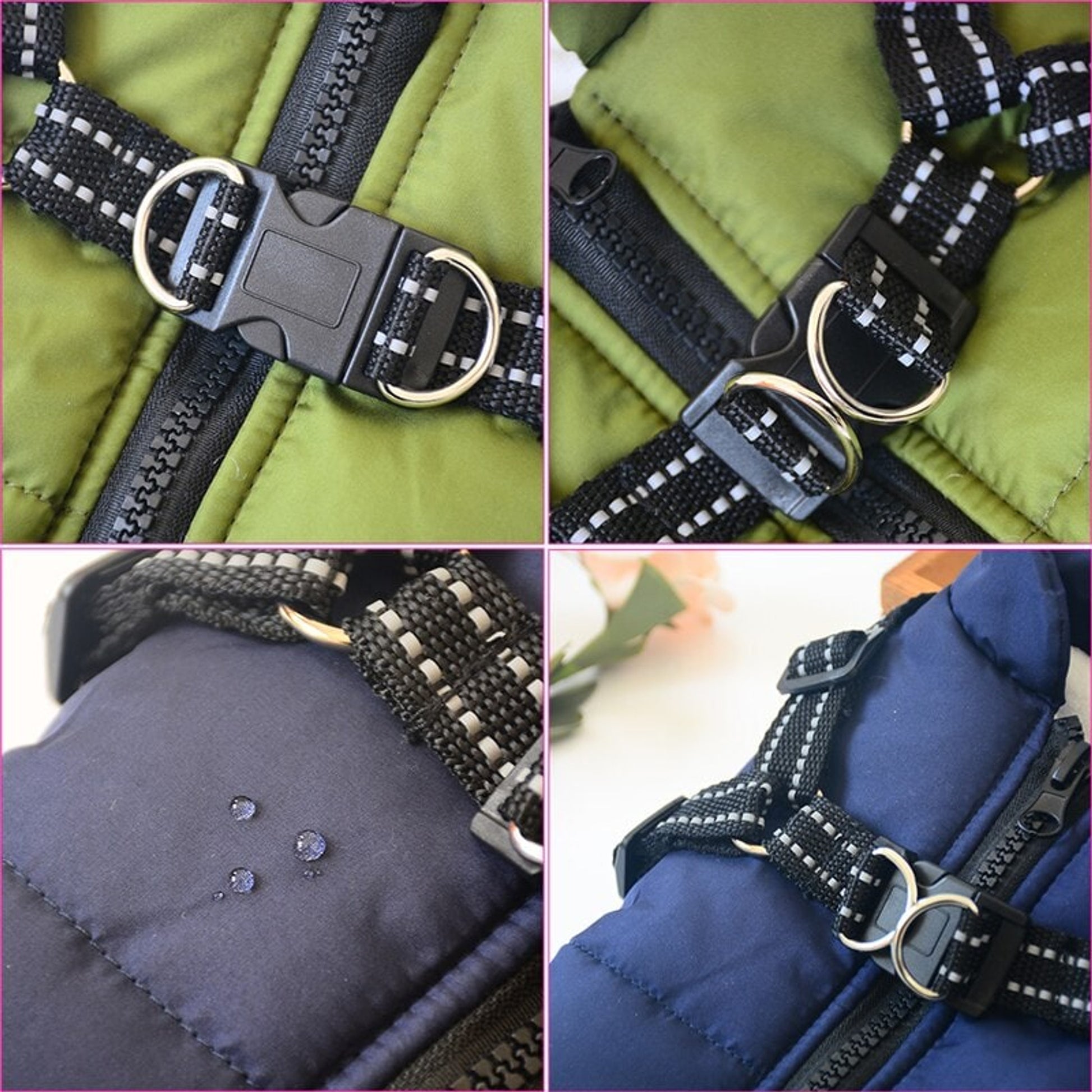 Dog Winter Coat With Harness Waterproof For Large Warm Padded Vest With Zipper - Image 3