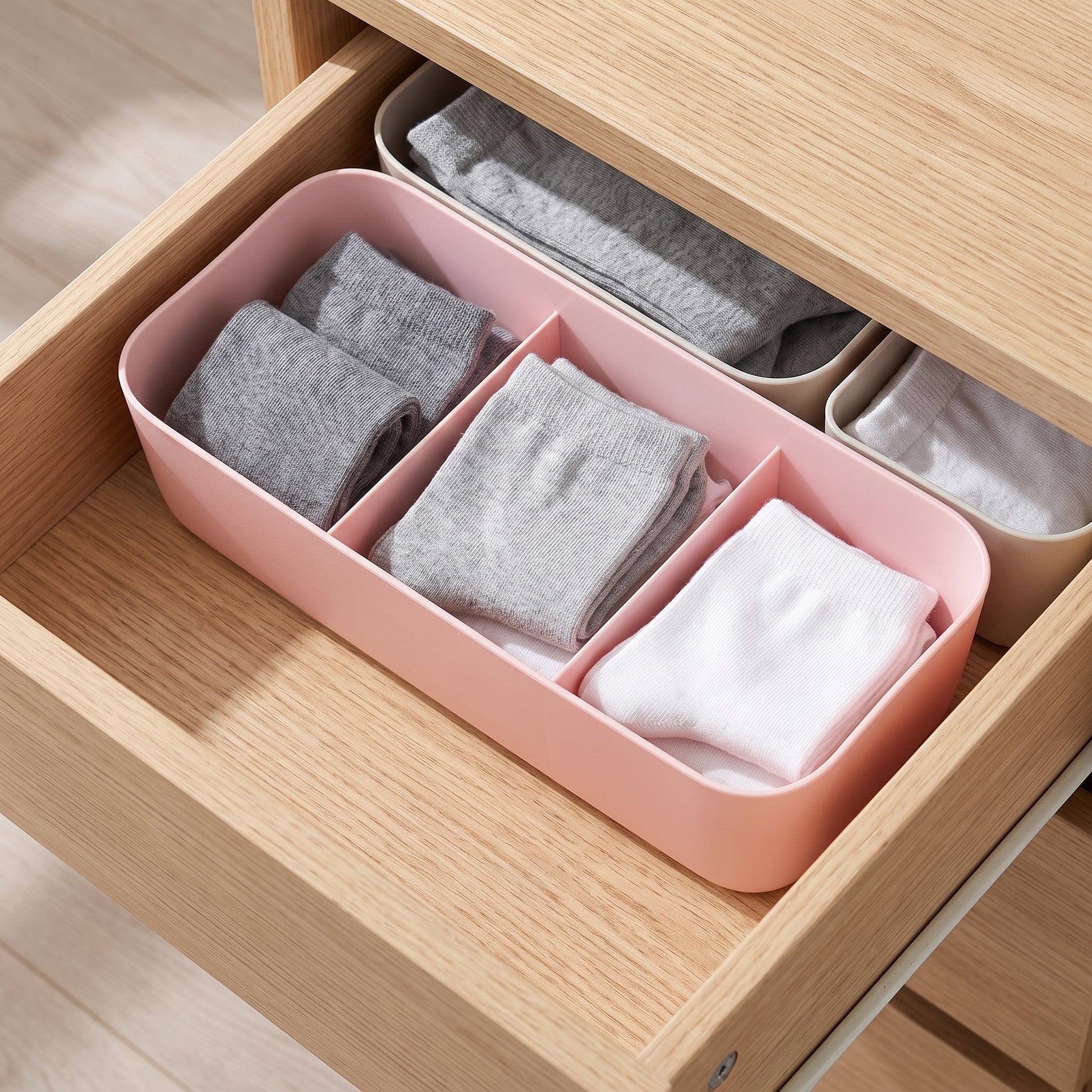 Drawer Organizer Bins Light Beige - hero