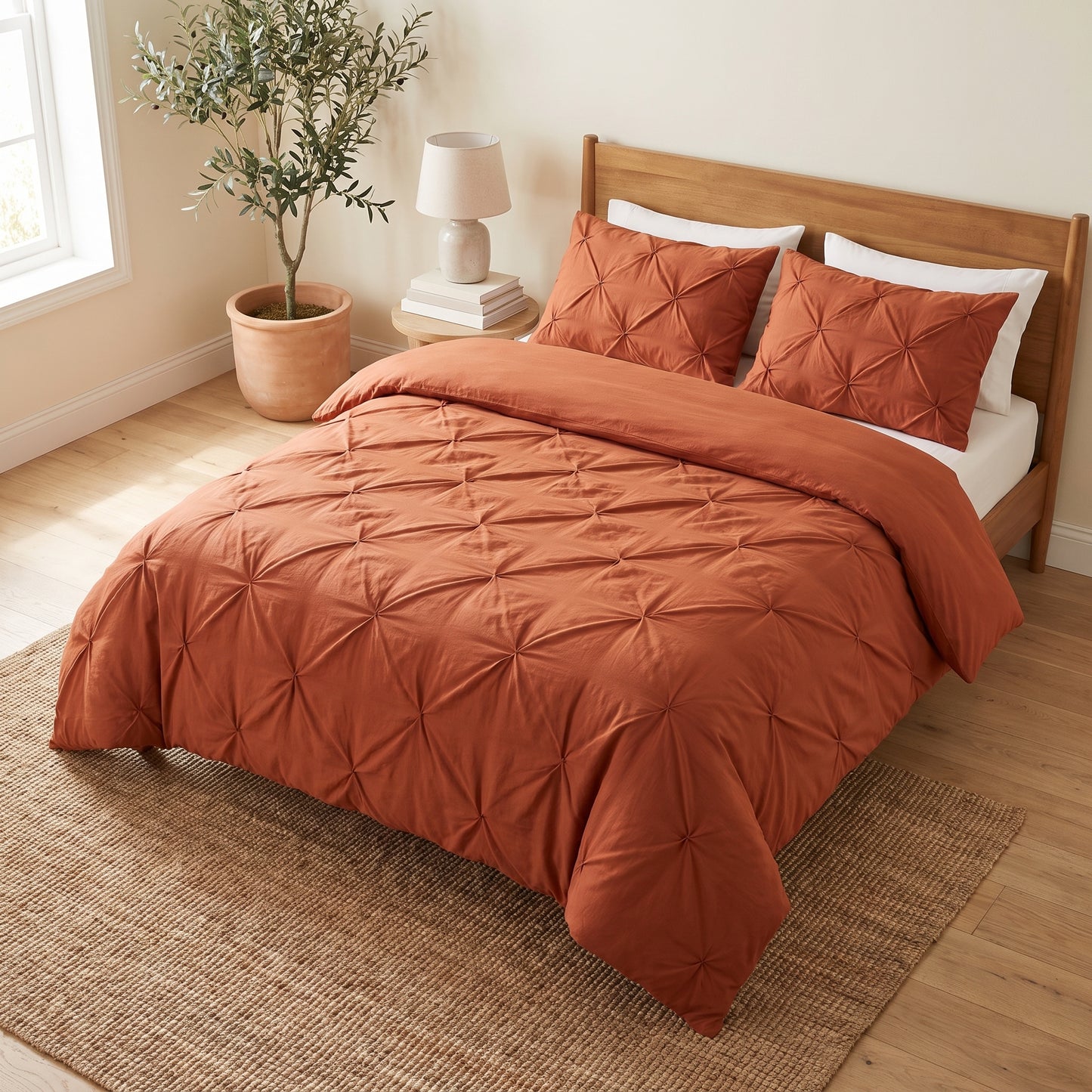 Duvet Cover Set Pinched Pleat Quilted Bedding - Image 11