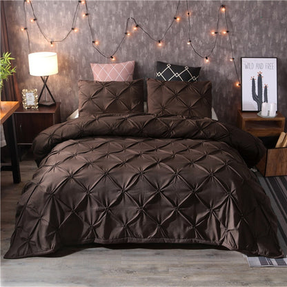 Duvet Cover Set Pinched Pleat Quilted Bedding - Image 5