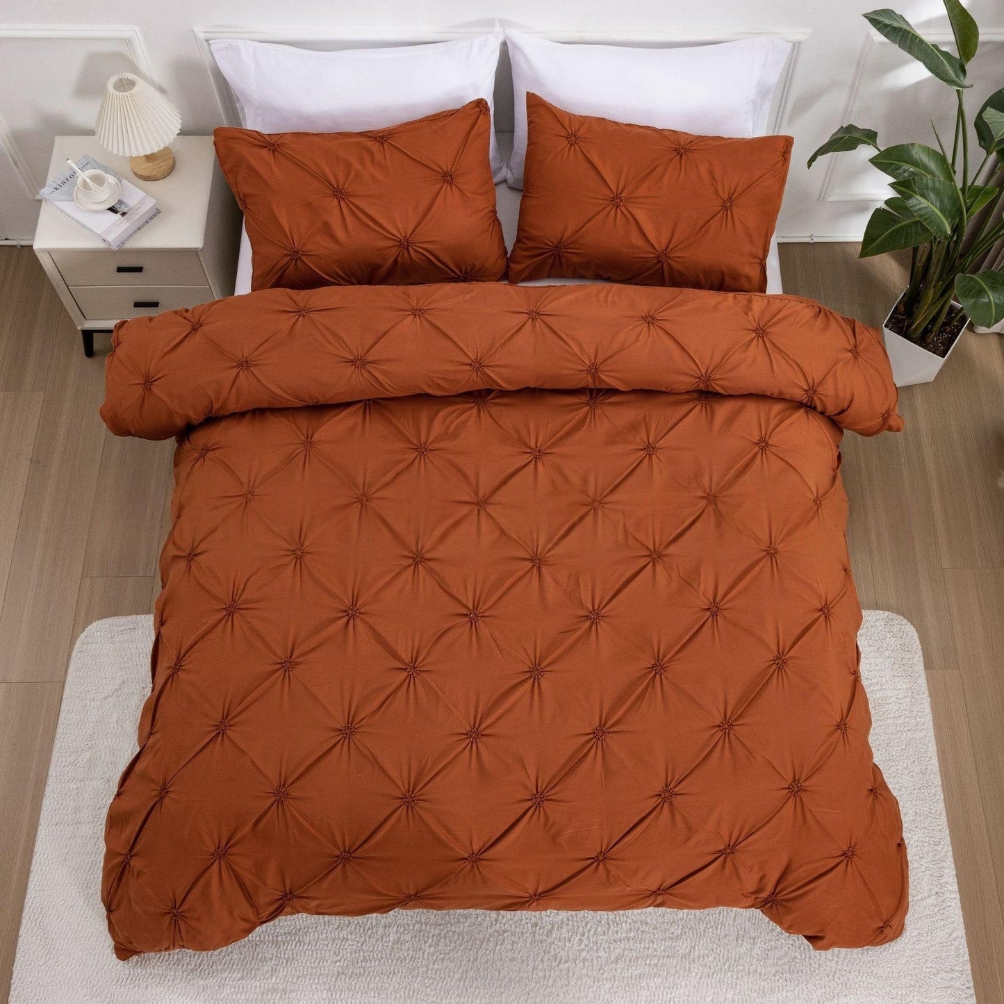 Duvet Cover Set Pinched Pleat Quilted Bedding - Image 8