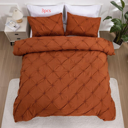 Duvet Cover Set Pinched Pleat Quilted Bedding - Image 9
