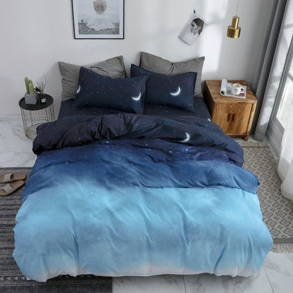 Duvet Cover Set Reversible Solid Patterned Microfiber Bedding - Image 5
