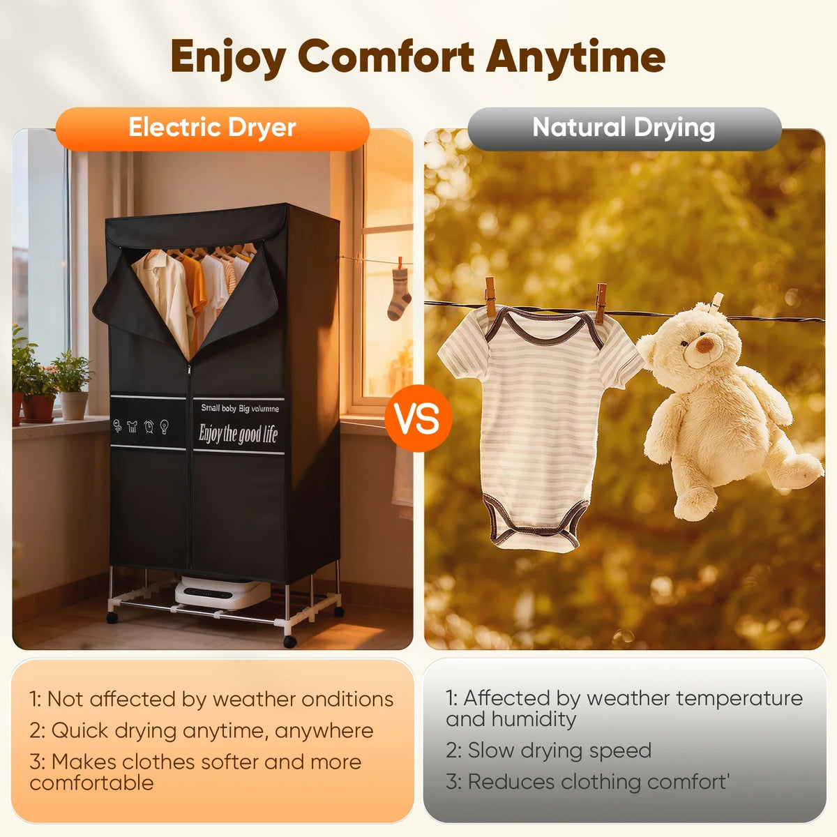 Electric Clothes Dryer Home Quick Drying Folding Cloth 2000W Large Capacity Remote Control Timing Machine - Image 2