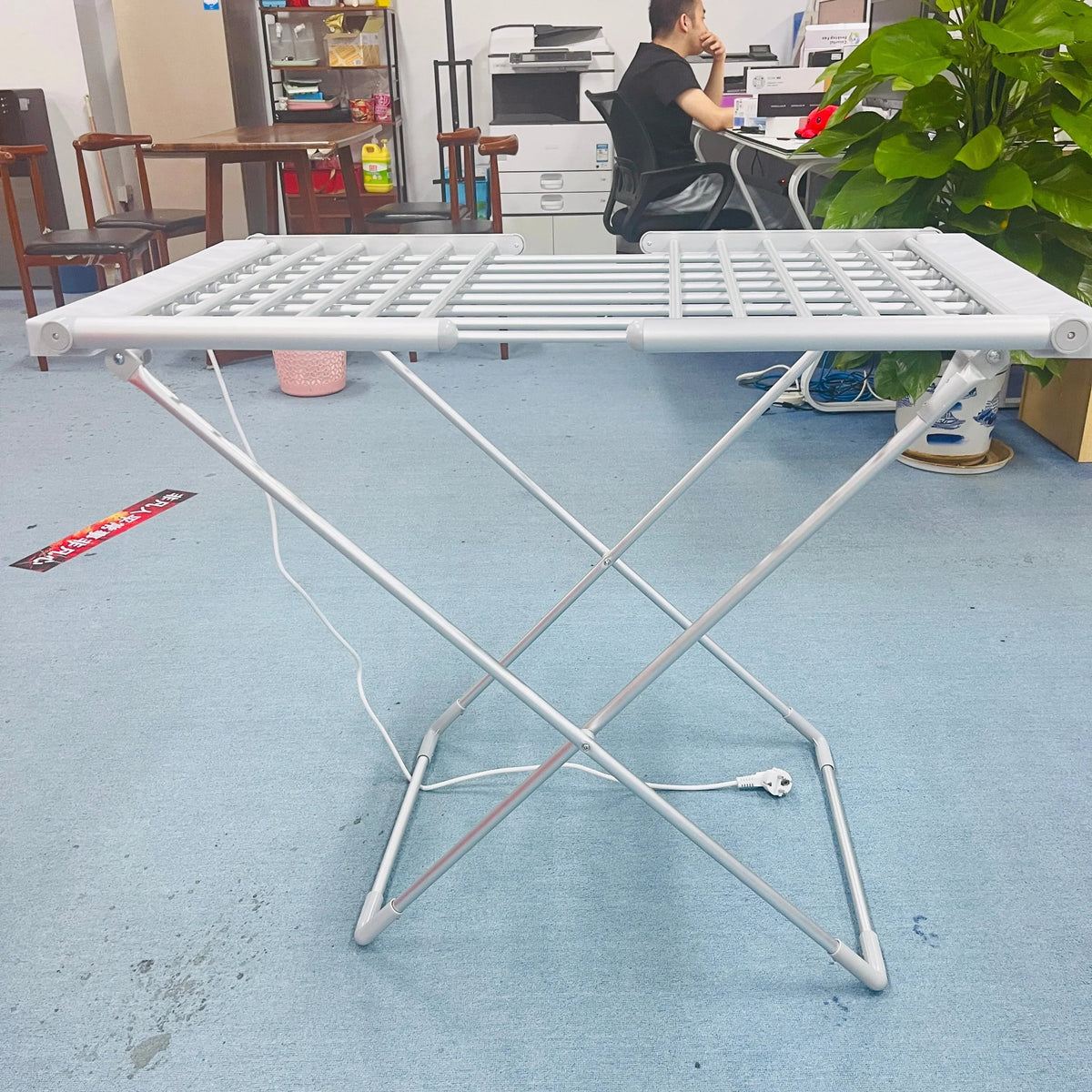 Electric Clothes Drying Rack With Heated Bars Foldable Energy Efficient Indoor Airer Freestanding & Portable
