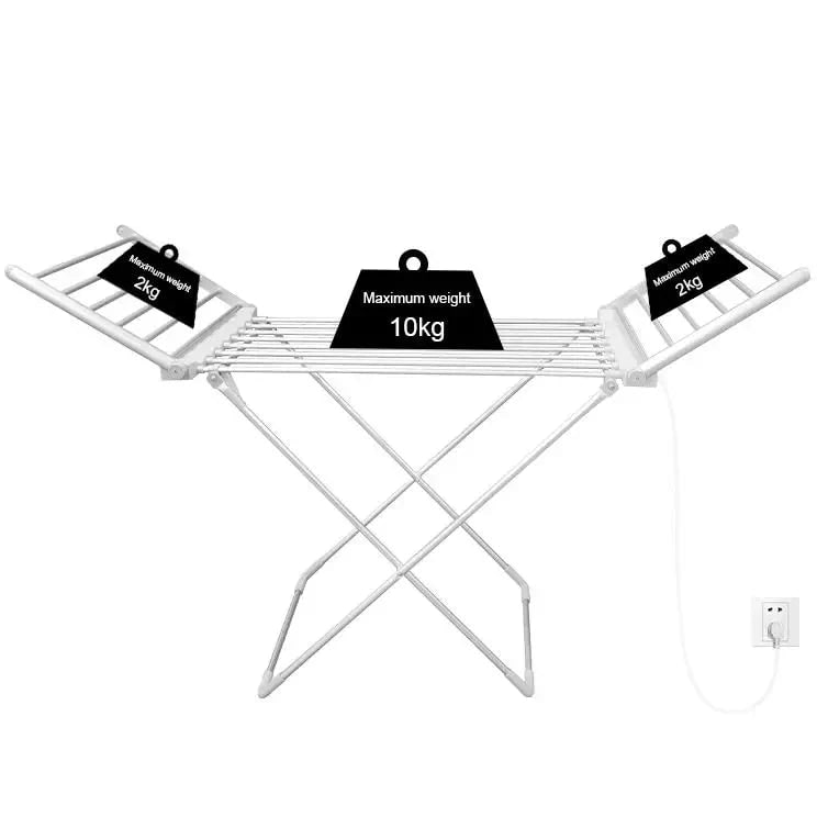 Electric Clothes Drying Rack With Heated Bars Foldable Energy Efficient Indoor Airer Freestanding & Portable - Image 6