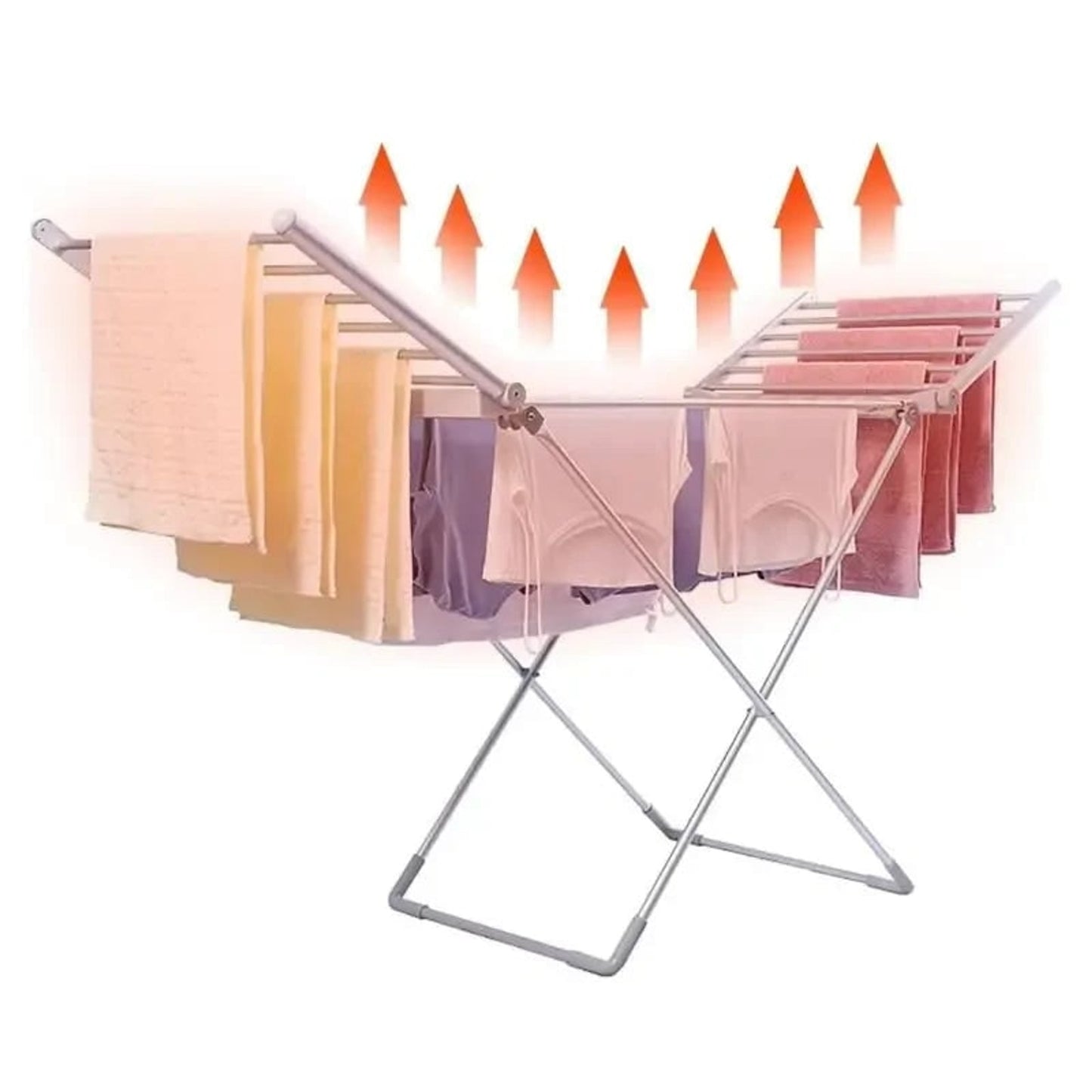 Electric Clothes Drying Rack With Heated Bars Foldable Energy Efficient Indoor Airer Freestanding & Portable - Image 1