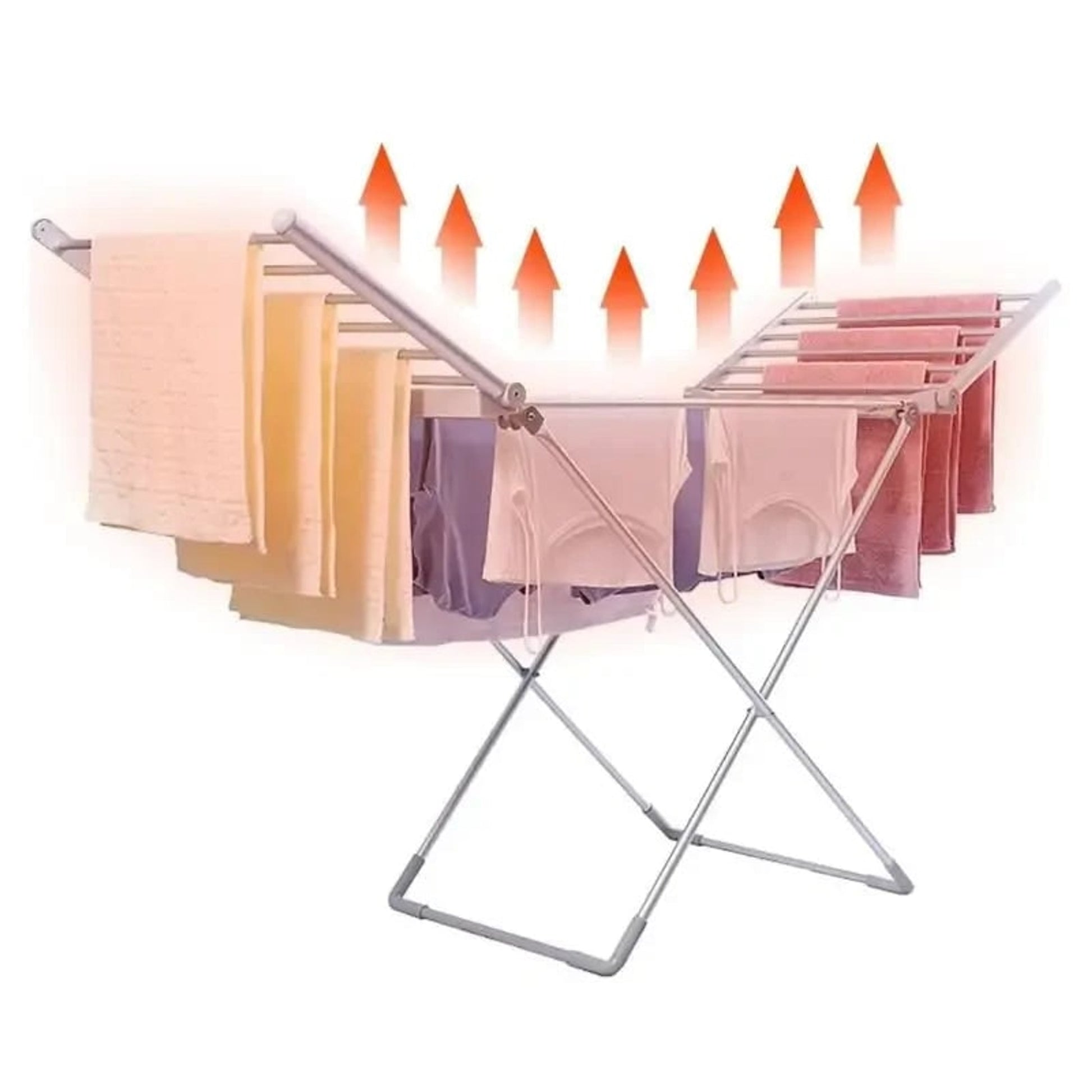 Electric Clothes Drying Rack With Heated Bars Foldable Energy Efficient Indoor Airer Freestanding & Portable - Image 1