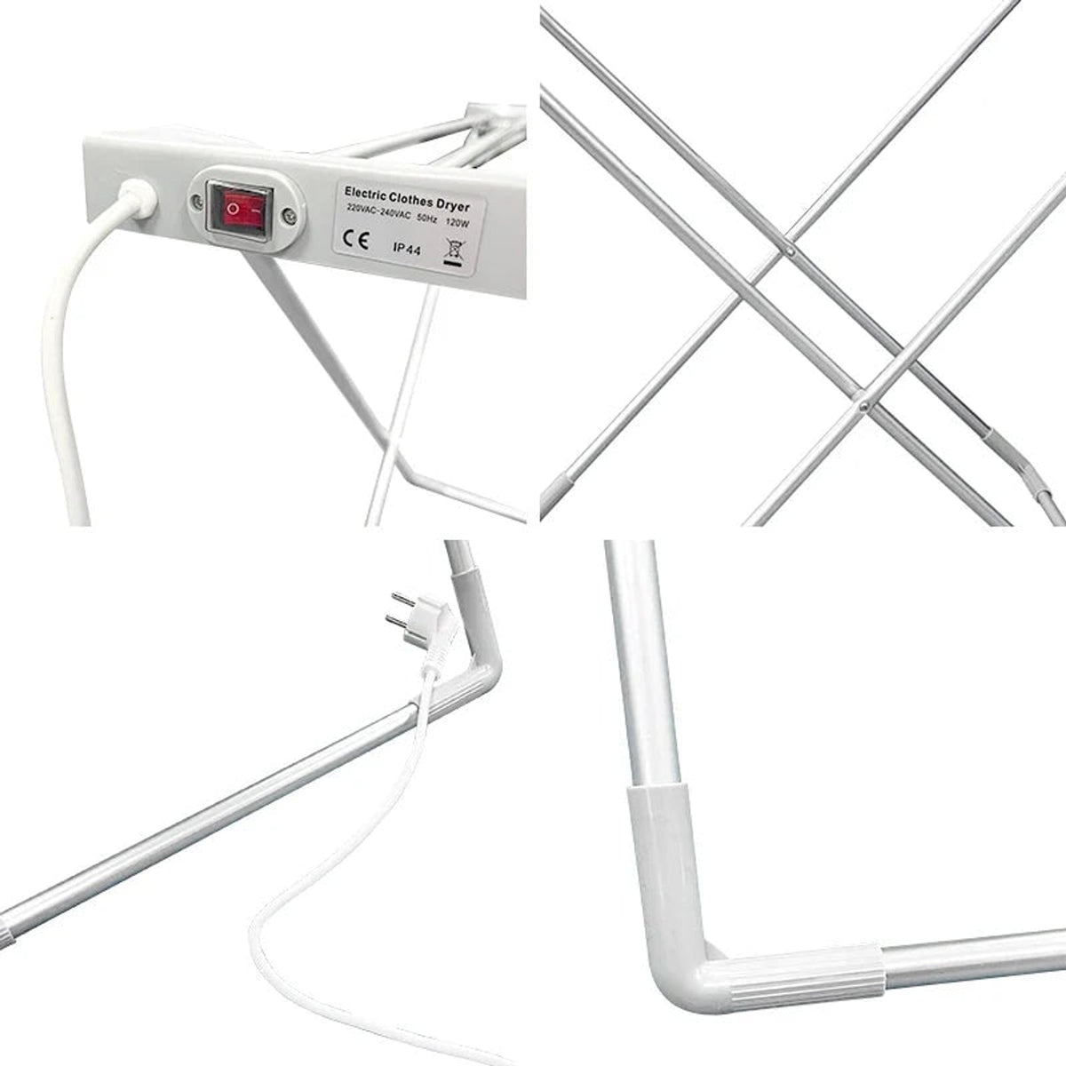 Electric Clothes Drying Rack With Heated Bars Foldable Energy Efficient Indoor Airer Freestanding & Portable - Image 2