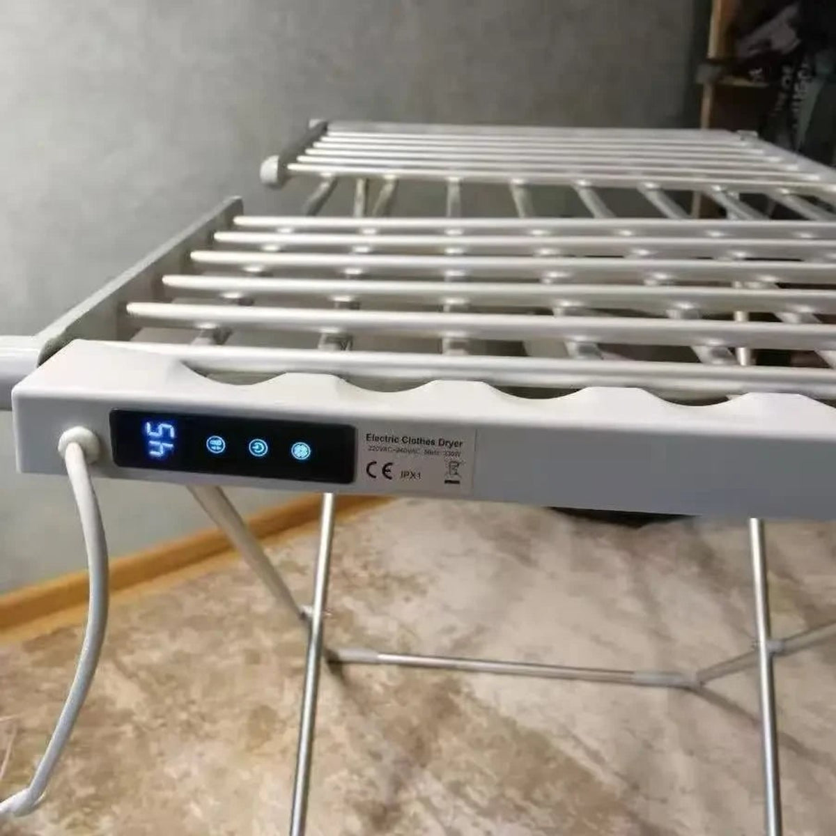 Electric Clothes Drying Rack With Heated Bars Foldable Energy Efficient Indoor Airer Freestanding & Portable - Image 7