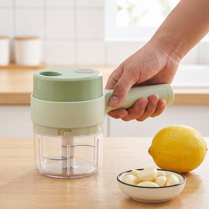Mini Food Processor Electric Chopper Portable Rechargeable Garlic - scale
