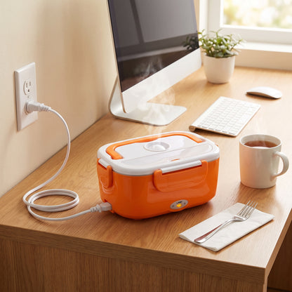 Lunch Box Portable Food Warmer Electric Heater Leakproof Rectangular - in-use