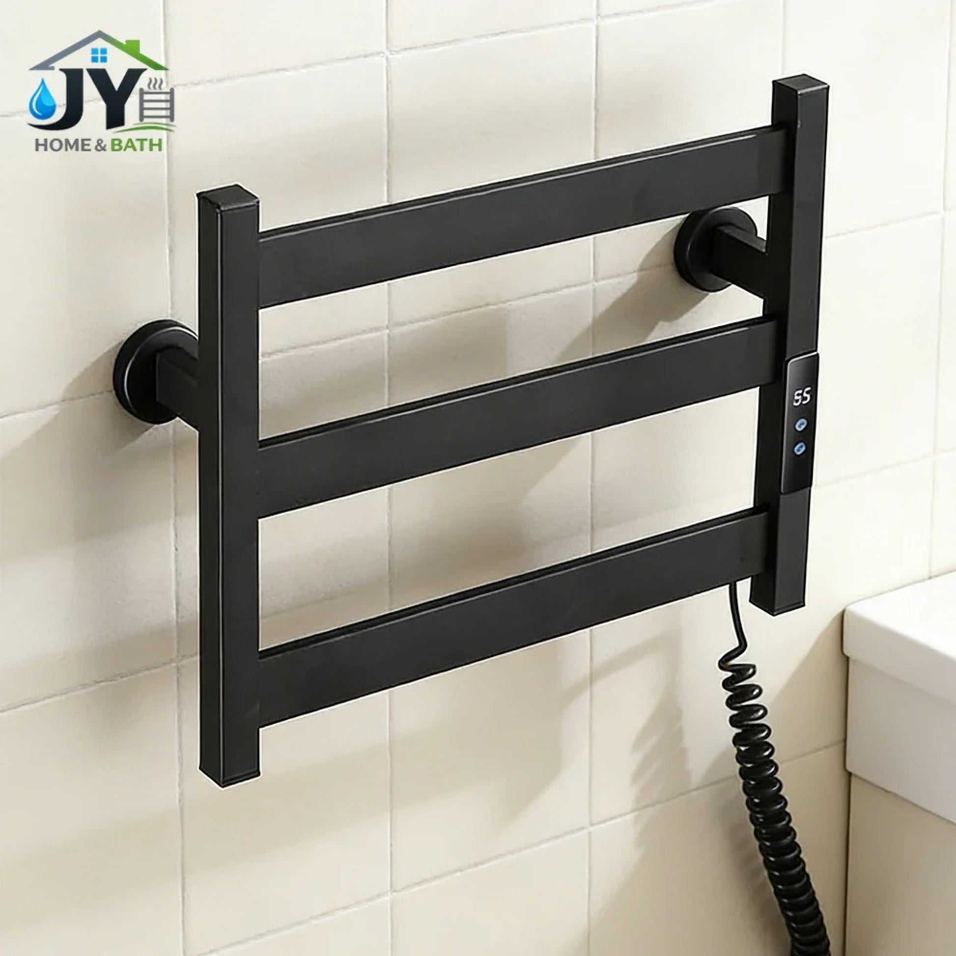 Electric Heated Towel Rack With 3 Bars Compact Warmer Multi-Level Temperature Control Space Saving Design - Image 1