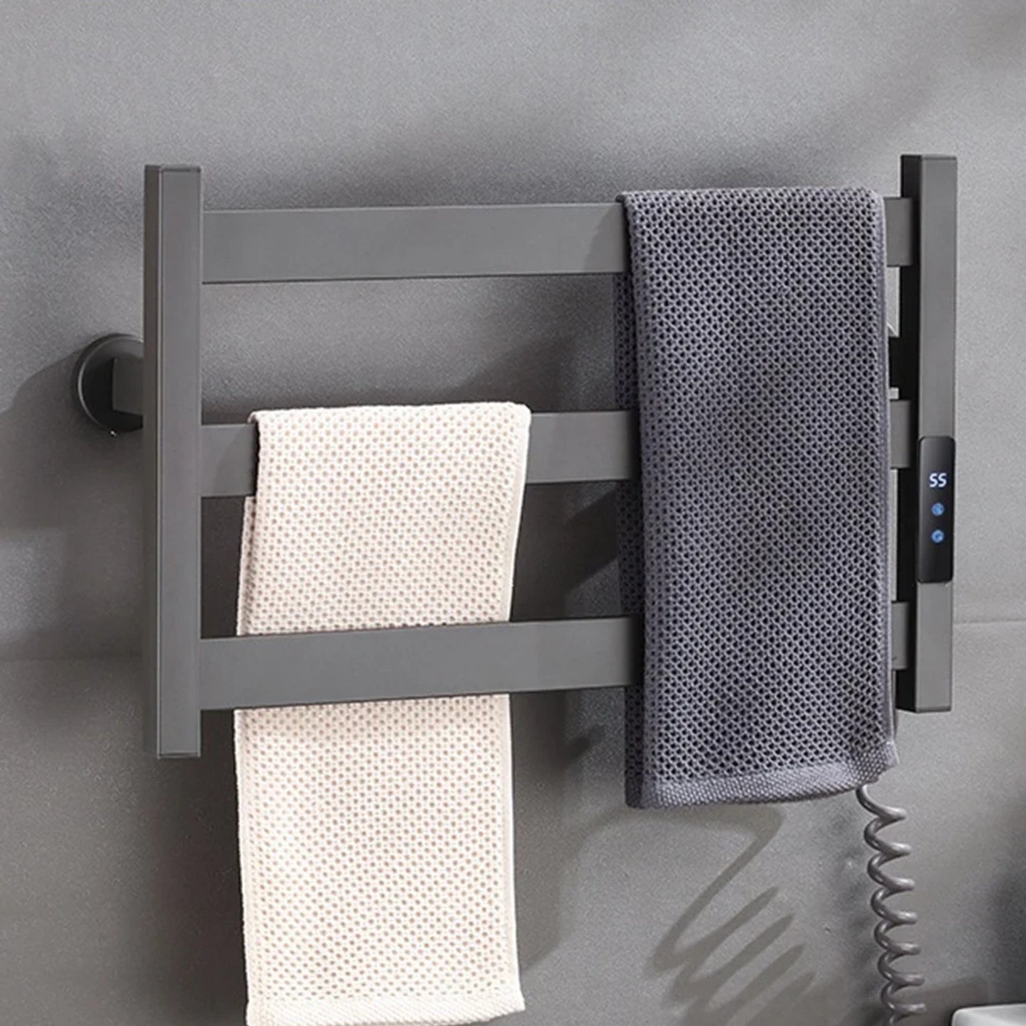 Electric Heated Towel Rack With 3 Bars Compact Warmer Multi-Level Temperature Control Space Saving Design - Image 7