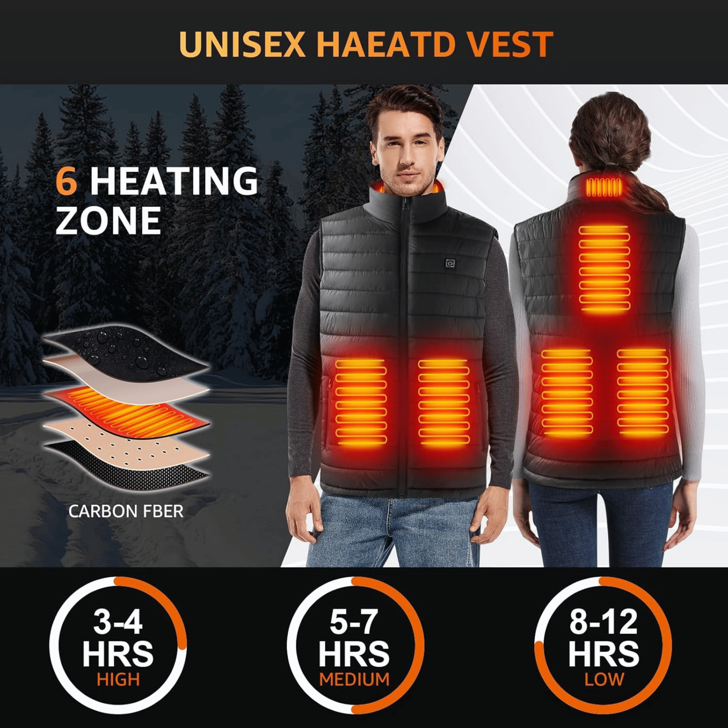 Electric Heated Vest For Men With Rechargeable Battery And Integrated Heating Zones - Image 8