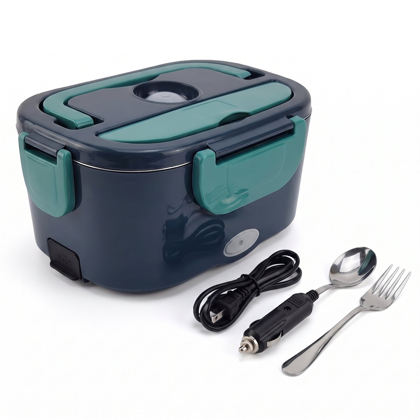 Lunch Box Electric Food Warmer Heated Portable Stainless Steel - angle