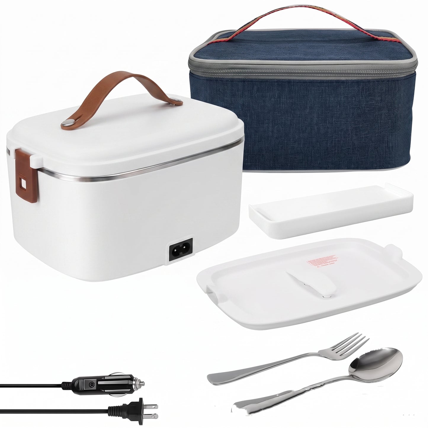 Lunch Box Electric Food Warmer Portable Heated Car Home - angle
