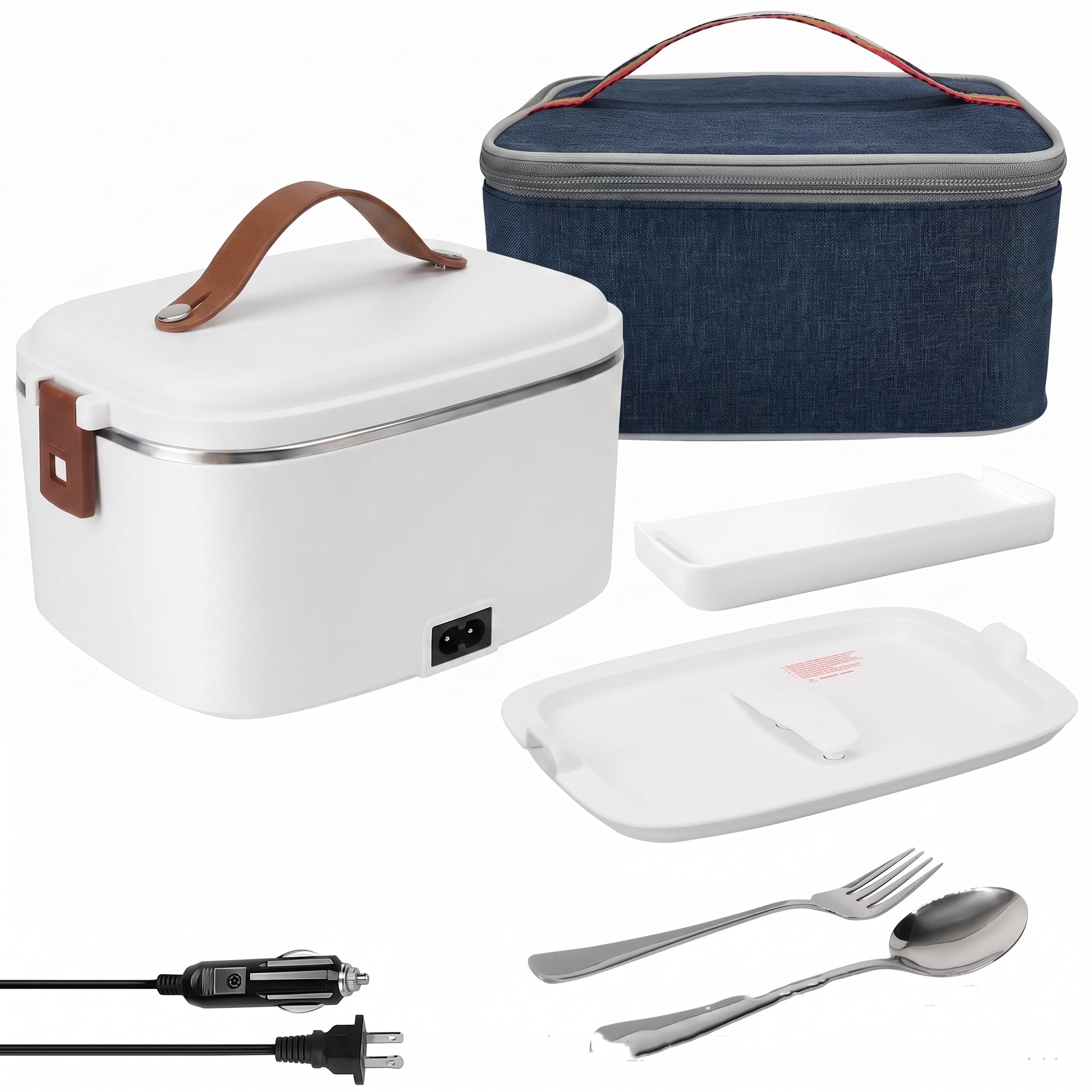 Lunch Box Electric Food Warmer Portable Heated Car Home - angle