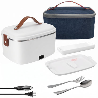Lunch Box Electric Food Warmer Portable Heated Car Home - angle