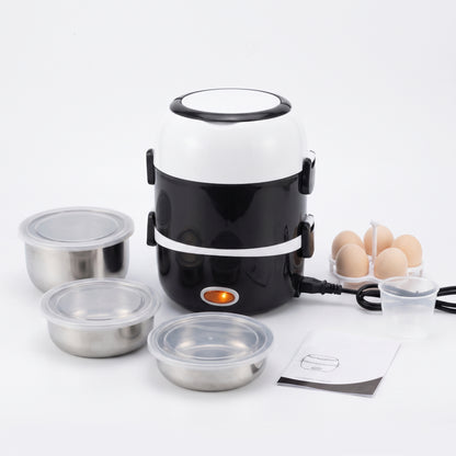 Lunch Box Electric Food Warmer Steamer Portable - angle