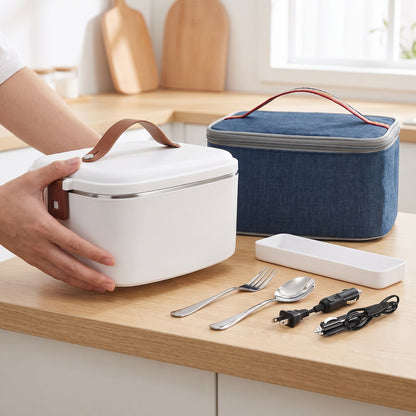 Lunch Box Electric Food Warmer Portable Heated Car Home - scale