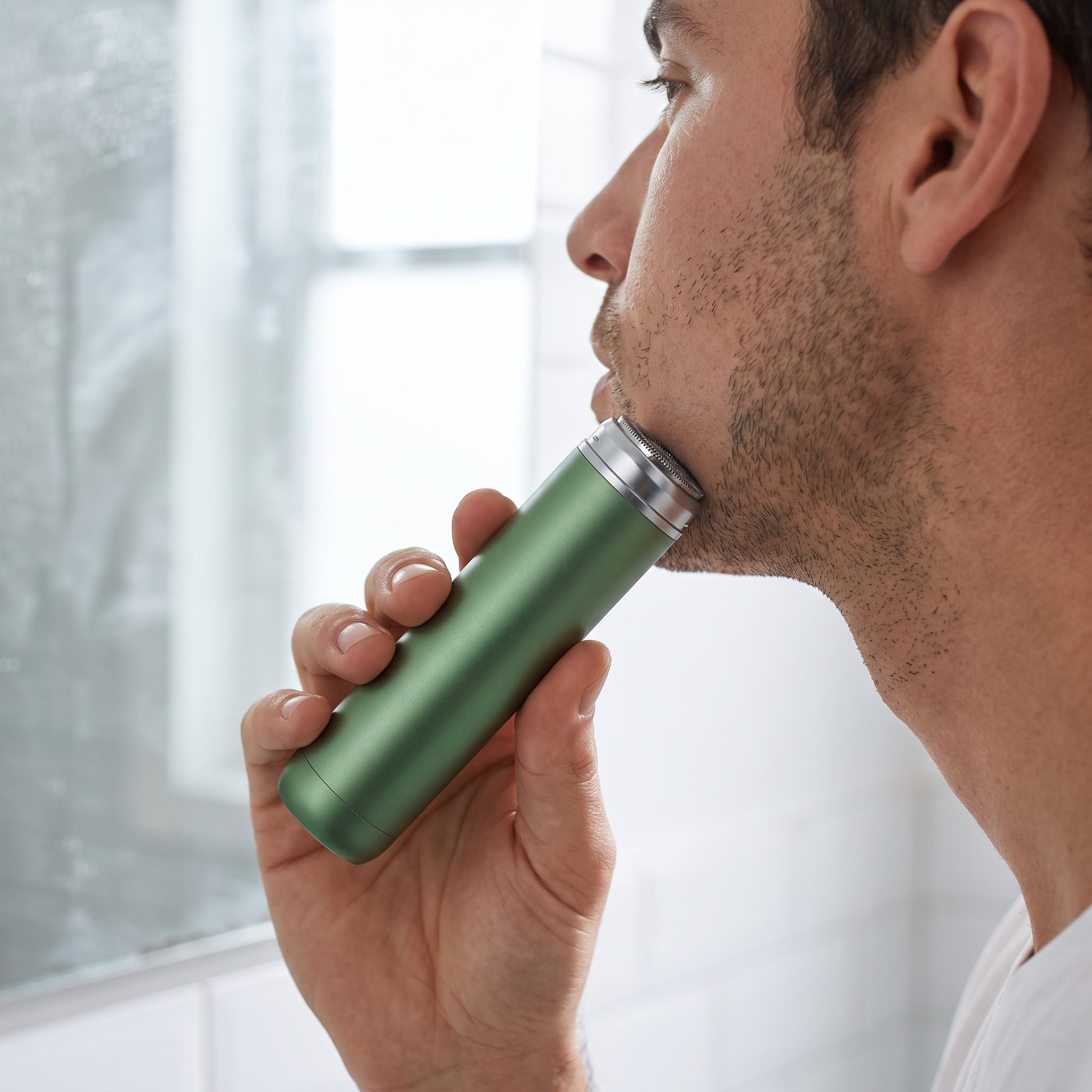 Men's Electric Razor Shaver Mini Portable - in-use