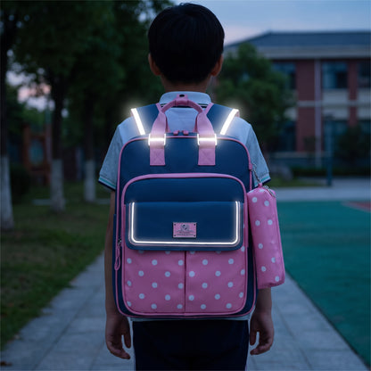 School Bag Elementary Kids Backpack Breathable Reflective - in-use