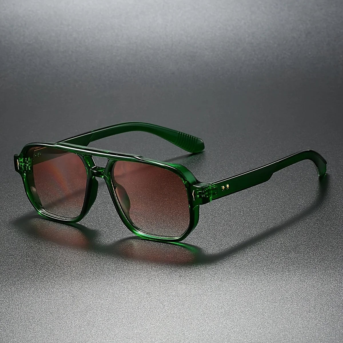 Fashion Square Sunglasses with Thick Frame and Double Bridge - Image 1