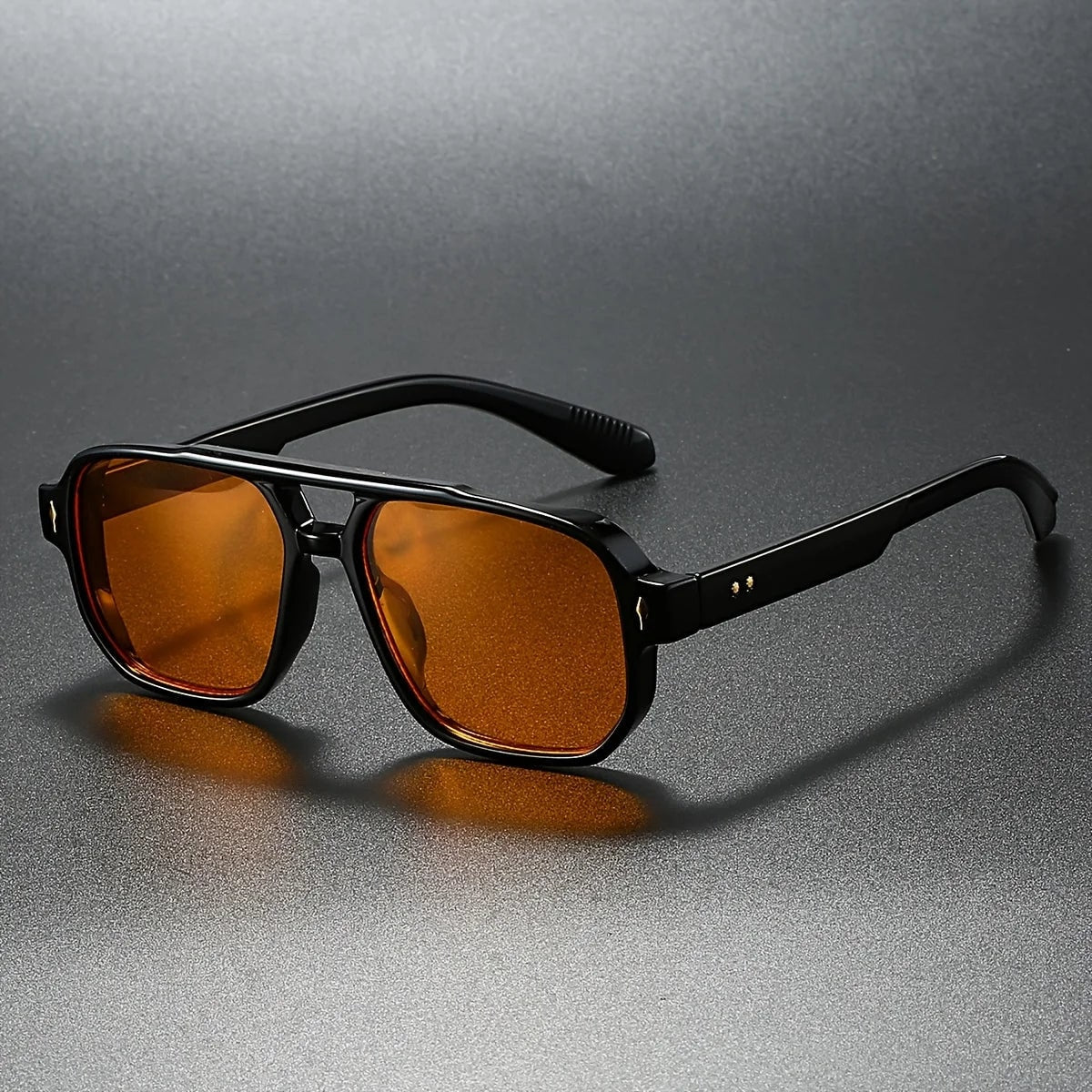 Fashion Square Sunglasses with Thick Frame and Double Bridge - Image 3