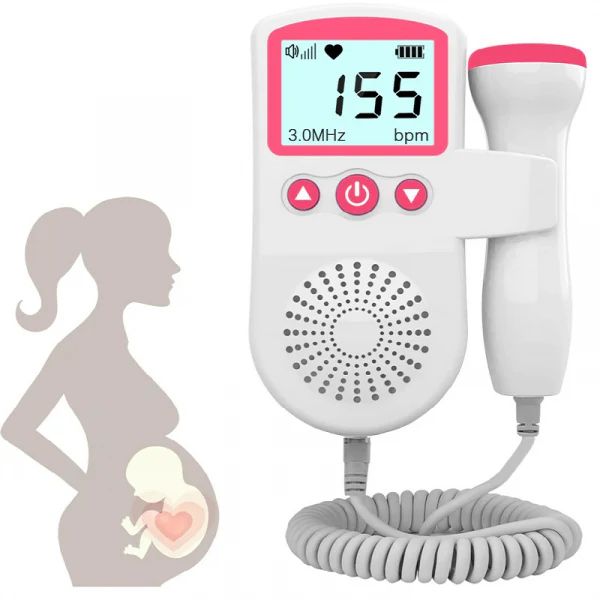 Fetal Doppler Monitor For Home Use With Handheld Probe And Built-In Speaker For Clear Sound - Image 1